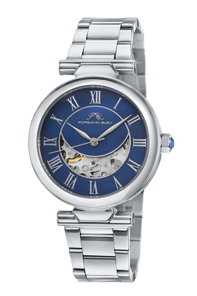 Colette Women's Automatic Silver and Blue Bracelet Watch, 1102ACOS