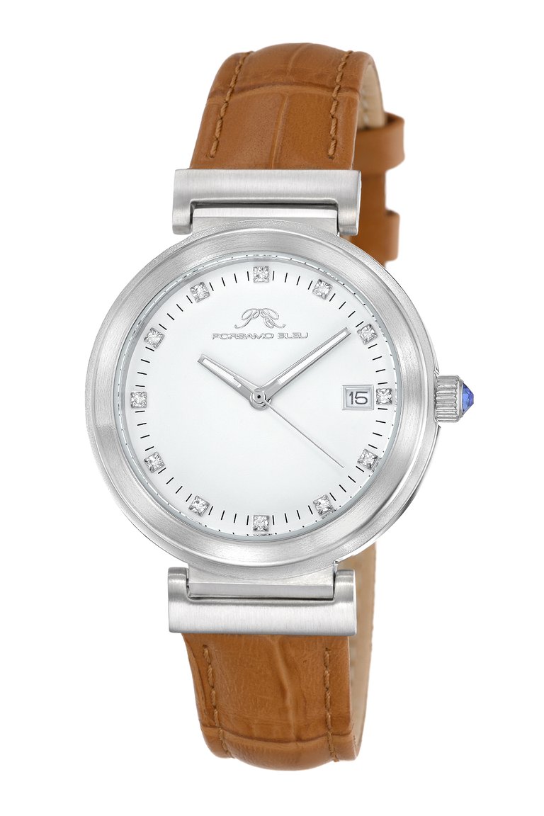 Dahlia Women's Cognac Leather Watch, 1051CDAL - Brown/Cognac