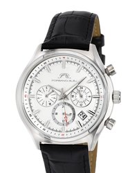 Dylan Men's Leather Watch, 871ADYL - Silver