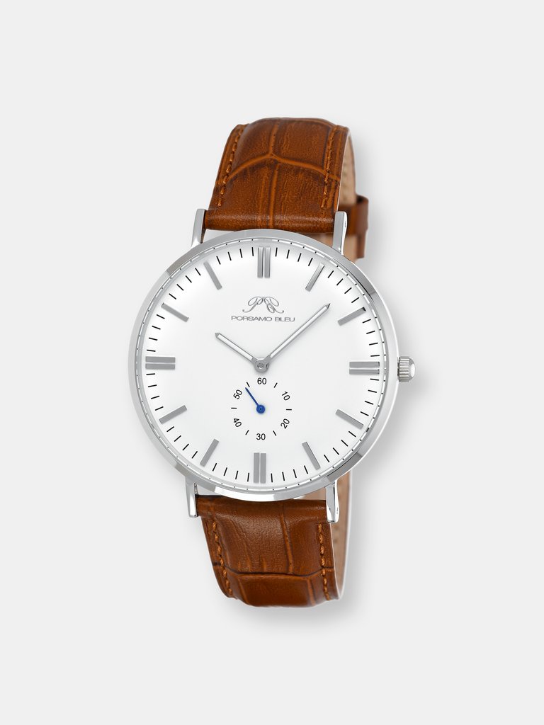 Henry Men's Leather Watch, 841CHEL - Brown/Cognac
