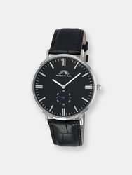 Henry Men's Leather Watch, 842CHEL - Black