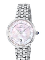 Priscilla Women's Mother of Pearl Dial Watch, 932DPRS - Silver