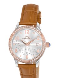 Ruby Women's Cognac Crystal Watch, 1141DRUL - Brown/Cognac