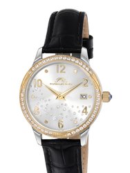 Ruby Women's Two-tone Crystal Watch, 1141BRUL - Black