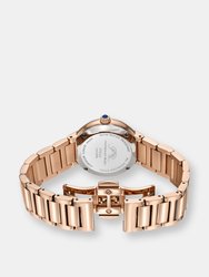 Stella Women's Rose ToneCrystal Watch with Guilloche-Sunray Dial