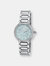 Stella Women's Silver Tone Crystal Watch with Baby Blue Guilloche-Sunray Dial - Silver