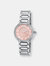 Stella Women's Silver Tone Crystal Watch with Baby Pink Guilloche-Sunray Dial - Silver