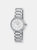 Stella Women's Silver Tone Crystal Watch with Guilloche-Sunray Dial - Silver
