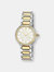 Stella Women's Two Tone Crystal Watch with Guilloche-Sunray Dial - Silver