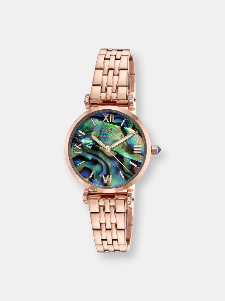 Sylvie Women's Abalone Dial Bracelet Watch - Rose