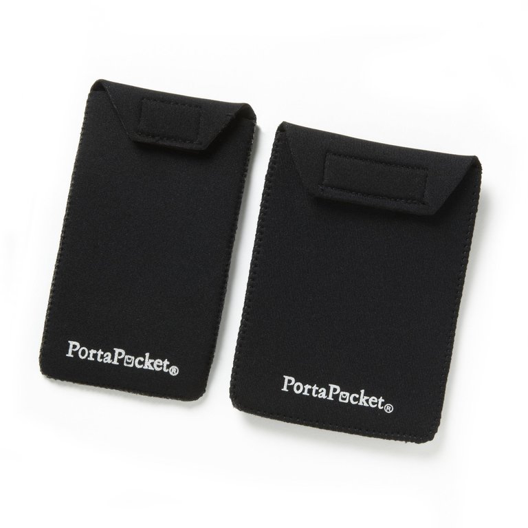 PortaPocket Accessory Pockets ~ fits passports and small cellphones - Black