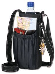 The Go Caddy Water Bottle Holder ~  cylindrical tote bag ~ fits bottles up to 1.5 liter