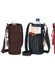 The Go Caddy Water Bottle Holder ~  cylindrical tote bag ~ fits bottles up to 1.5 liter