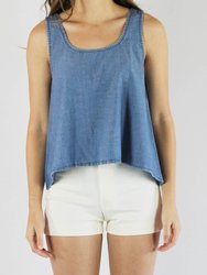 Wabi Sabi Crop Tank - Medium Wash