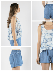 Wabi Sabi Crop Tank - Sky Wash