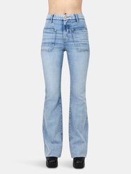 Wanderer High Rise Flare in Gracie Wash