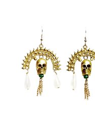 Baron Samedi Earrings - Gold Emerald