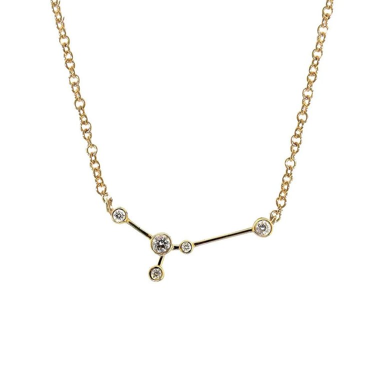 Cancer Zodiac Necklace | 1.60GMS .20CT - Yellow Gold Diamond