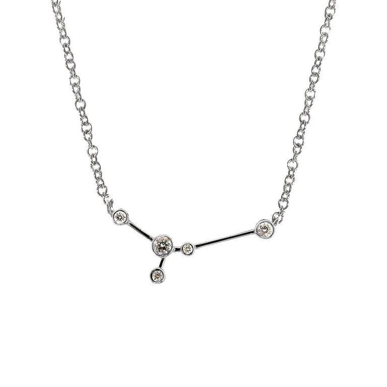 Cancer Zodiac Necklace | 1.60GMS .20CT - White Gold Diamond