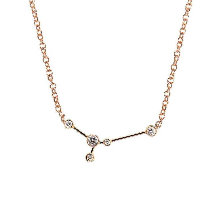 Cancer Zodiac Necklace | 1.60GMS .20CT - Rose Gold Diamond