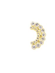 Lune Cachée Threaded Flat Back Earring | .5GMS .1CT | Single - Yellow Gold Diamond