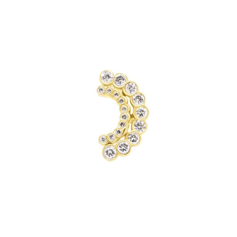 Lune Cachée Threaded Flat Back Earring | .5GMS .1CT | Single - Yellow Gold Diamond