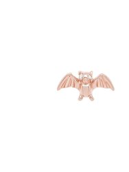 Mini Bat Threaded Flat Back Earring | .5GMS .01CT | Single - Rose Gold Diamond