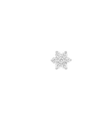 Mini Diamond Flower Threaded Flat Back Earring | .30GMS .03CT | Single - White Gold Diamond