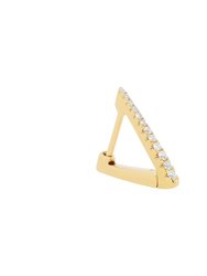 Mini Diamond Triangle Hoop | .8GMS .05CT | Single - Yellow Gold Diamond