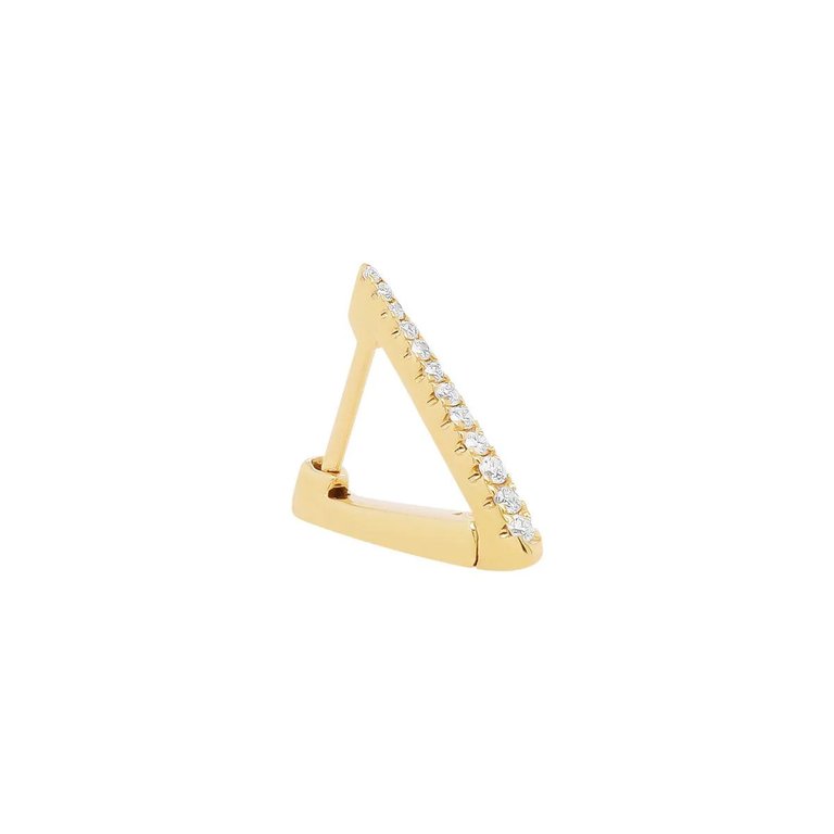Mini Diamond Triangle Hoop | .8GMS .05CT | Single - Yellow Gold Diamond