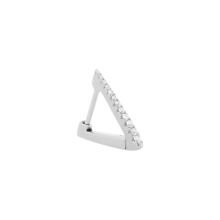 Mini Diamond Triangle Hoop | .8GMS .05CT | Single - White Gold Diamond