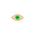 Mini Emerald Evil Eye Threaded Flat Back Earring | .8GMS .04CT | Single - Yellow Gold Emerald
