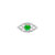 Mini Emerald Evil Eye Threaded Flat Back Earring | .8GMS .04CT | Single - White Gold Emerald