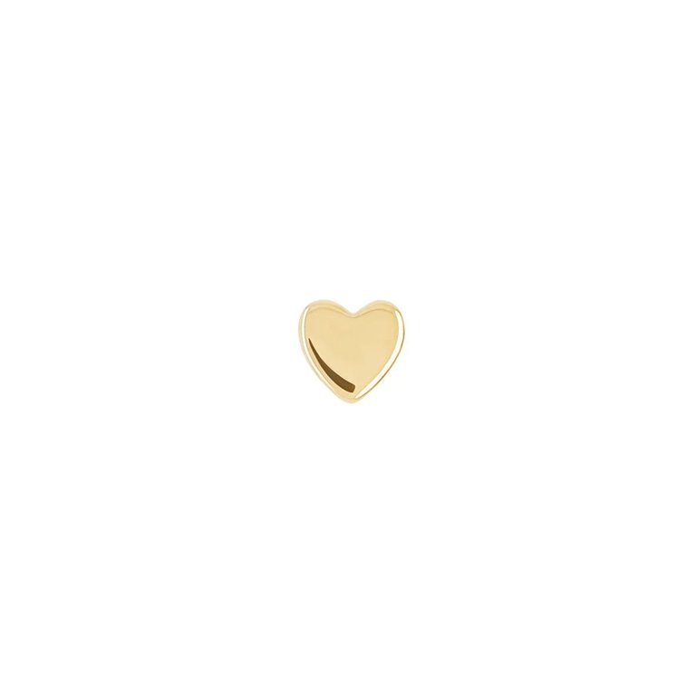 Mini Heart Threaded Flat Back Earring | .5GMS | Single - Yellow Gold