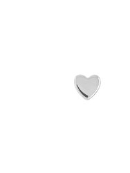Mini Heart Threaded Flat Back Earring | .5GMS | Single - White Gold