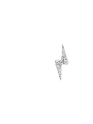 Mini Lightning Threaded Flat Back Earring | 0.6GMS .04CT | Single - White Gold Diamond