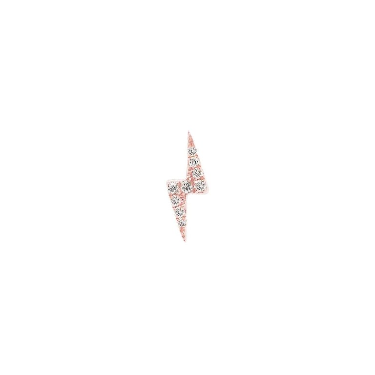 Mini Lightning Threaded Flat Back Earring | 0.6GMS .04CT | Single - Rose Gold Diamond