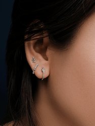 Mini Snake Threaded Flat Back Earring | .40GMS .02CT | Single