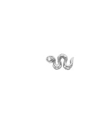 Mini Snake Threaded Flat Back Earring | .40GMS .02CT | Single - White Gold Diamond