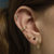 Open Curve 5 Diamond Threaded Flat Back Earring | .8GMS .16CT | Single