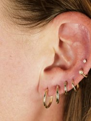 Petite Diamond Threaded Flat Back Earring | .50GMS .06CT | Single