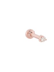 Petite Diamond Threaded Flat Back Earring | .50GMS .06CT | Single - Rose Gold Diamond