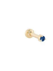 Petite Sapphire Threaded Flat Back Earring | .40GMS .06CT | Single - Yellow Gold Sapphire