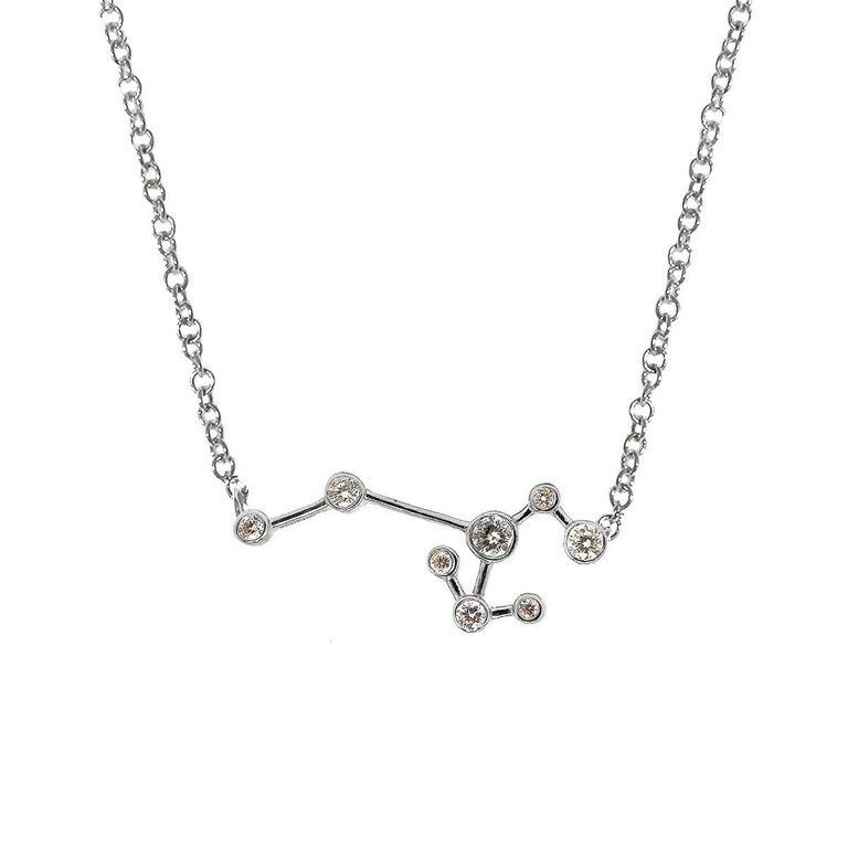 Sagittarius Zodiac Necklace | 1.80GMS .15CT - White Gold Diamond