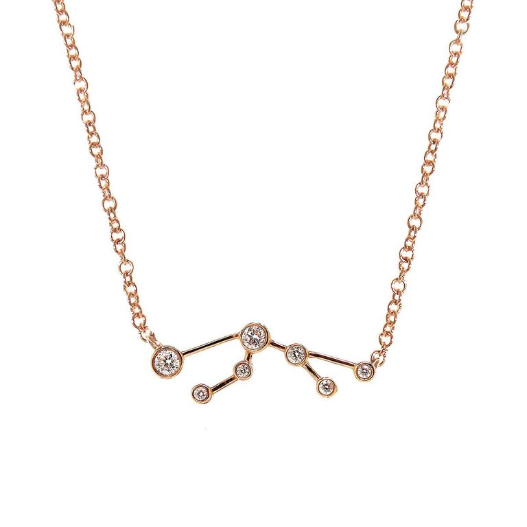 Scorpio Zodiac Necklace | 1.70GMS .15CT - Rose Gold Diamond