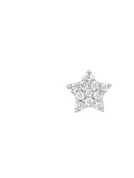 Star Threaded Flat Back Earring | .3GMS .04CT | Single - White Gold Diamond