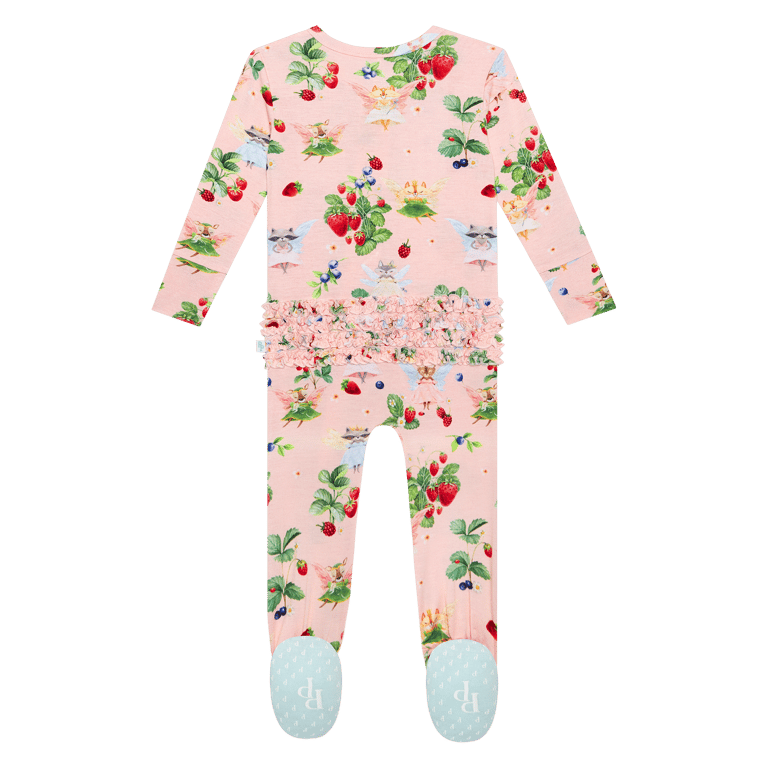 Annabelle - Footie Ruffled Zippered One Piece