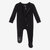 Black Ribbed Footie Zippered One Piece