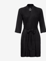 Black Ribbed Robe