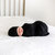 Black Ribbed Swaddle Beanie Set